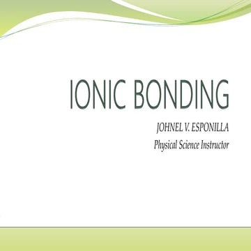 Ionic bonding