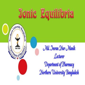 Ionic equilibria MANIK