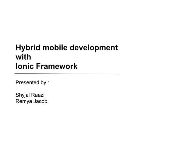 Introduction to Ionic framework
