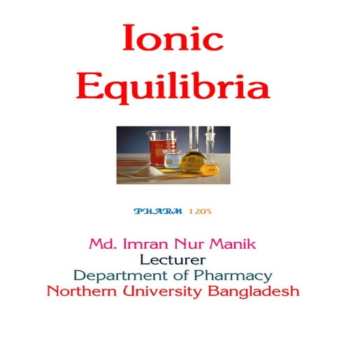 Ionic equilibria MANIK