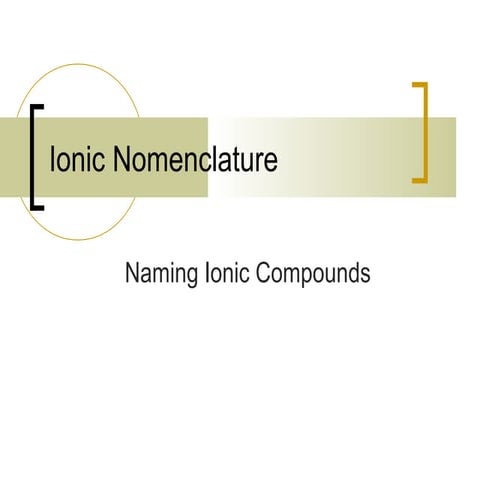 Ionic nomenclature