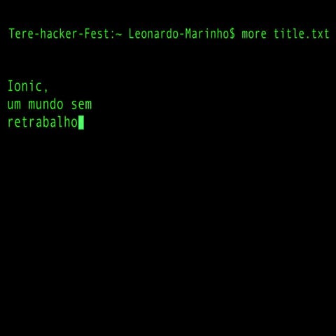 Ionic, um mundo sem retrabalho