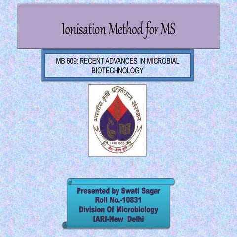 Ionisation method for ms