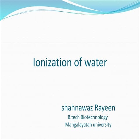 ionization of water.ppt