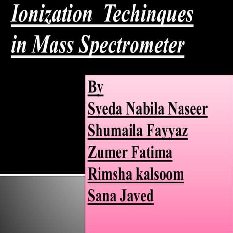 Ionization Techniques in Mass spectrometry.pptx