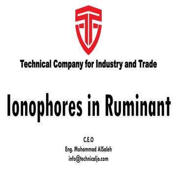 Ionophores in ruminant