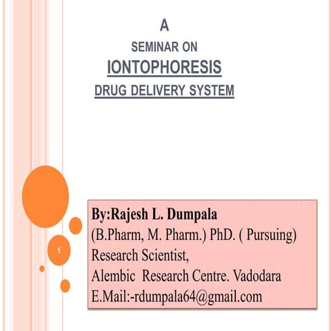  Chapter on Iontophoresis