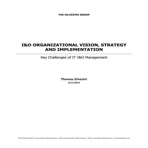 I&O Organizational Vision, Strategy and Implementation | PDF