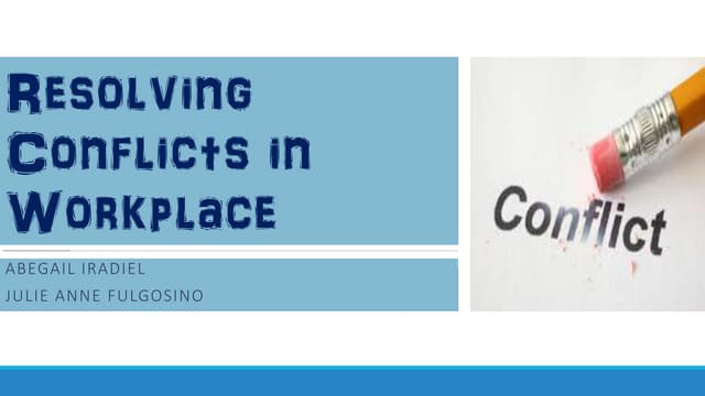 I/O Psych- Resolving Conflicts