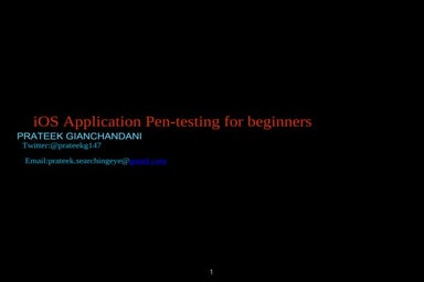 iOS Application Penetration Testing for Beginners