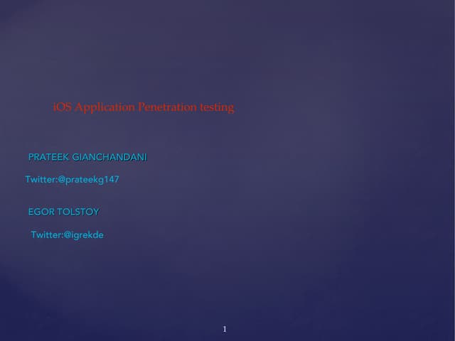iOS Application Security