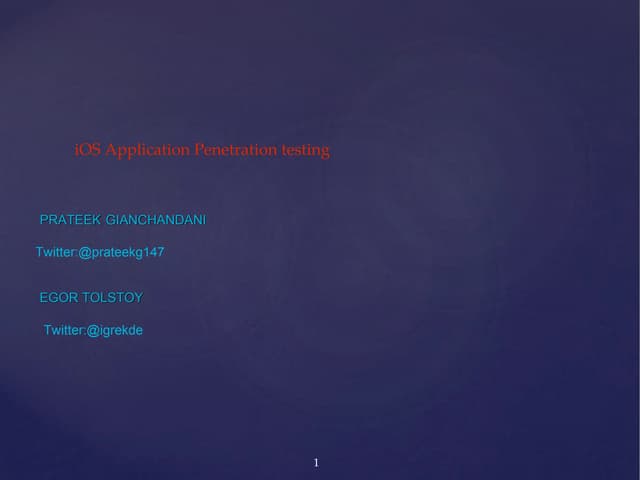 iOS Application Exploitation