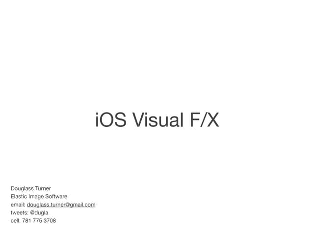 iOS Visual F/X Using GLSL