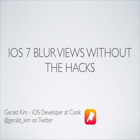 iOS 7 Blur Views | PDF