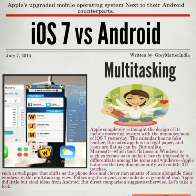 iOS7 Next To Their Android Counter Parts