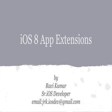 iOS 8 App Extensions