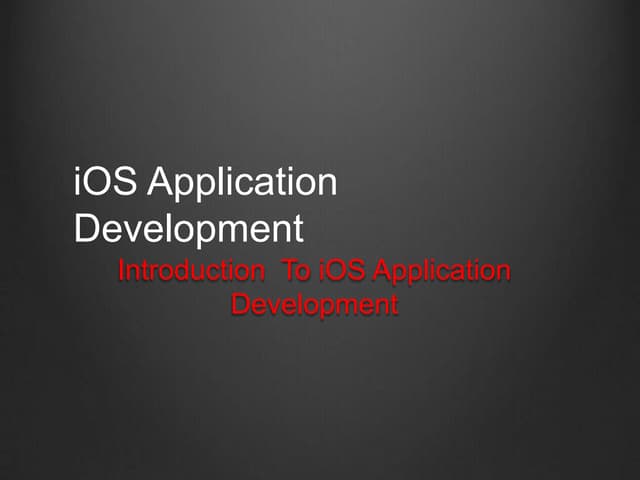 iOS development introduction 