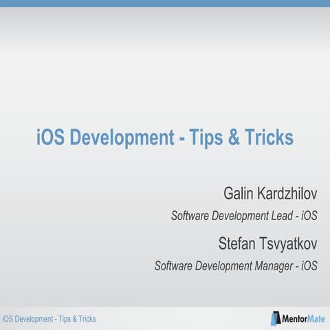 iOS Development - Tips & Tricks