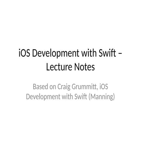 The Swift Programming Language with iOS App | PDF