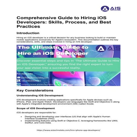 Comprehensive Guide to Hiring iOS Developers: Skills, Process, and Best Pract...