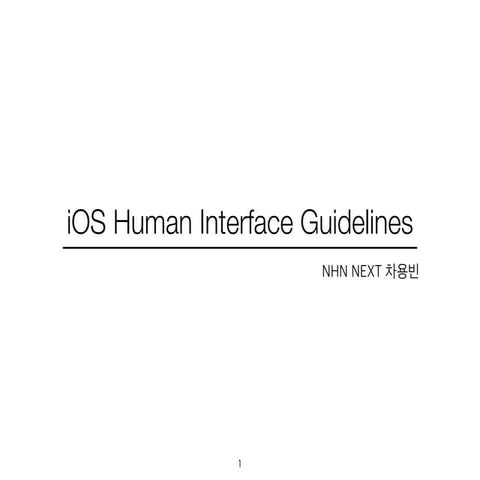iOS Human Interface Guidelines 정리 (1) | PPT