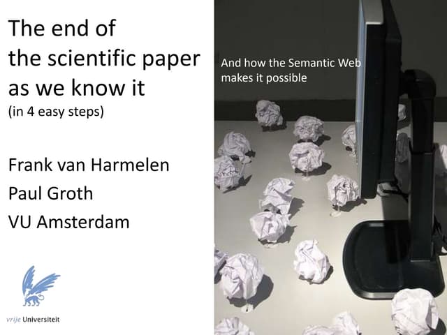 The end of the scientific paper as we know it (in 4 easy steps)
