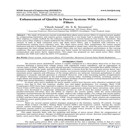 Enhancement of Quality in Power Systems With Active Power Filters