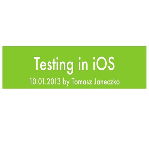 iOS testing