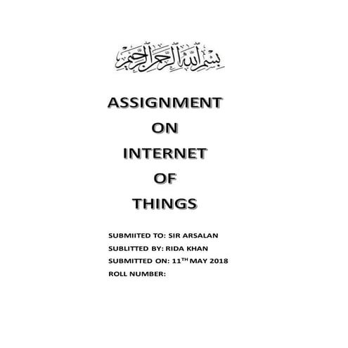 Internet  Of Things (IOT)