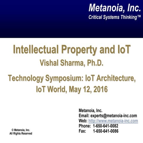 Intellectual Property Challenges and IoT