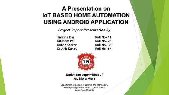 Presentation on IoT Based Home Automation using android & NodeMCU