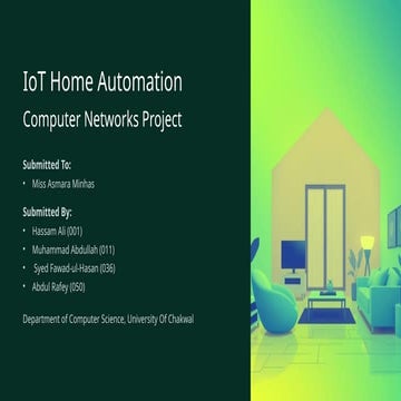 IoT-Home-Automation-Presentation of Computer Networks | PPTX
