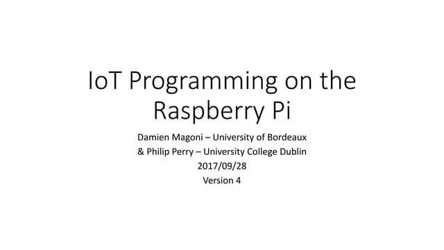 IoT Programming on the Raspberry Pi