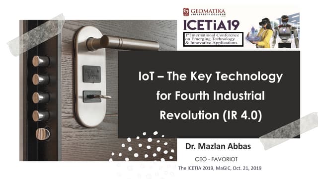 IoT - The Building Block for IR 4.0