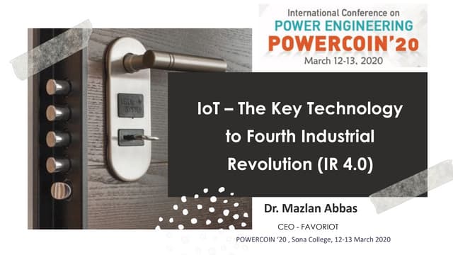 IoT - The Building Block for IR 4.0