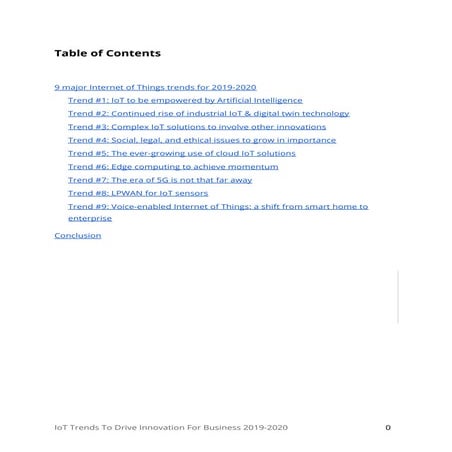 IoT Trends to Drive Innovation for Business 2019-2020
