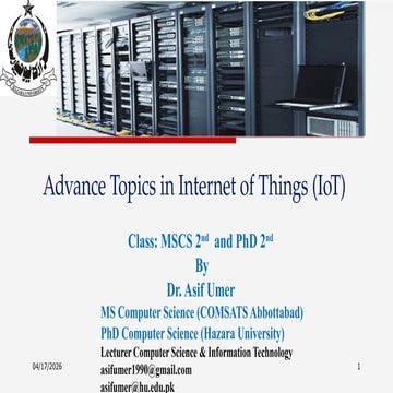 Advanced Internet of Things (IoT) Concepts and Applications for MSCS ...