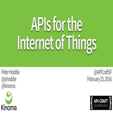 APIs for the Internet of Things