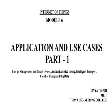 Io t applications and use cases part-1