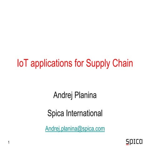IoT applications for supply chain