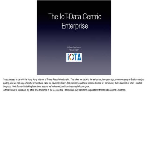 IoT as hub of cyclical organization