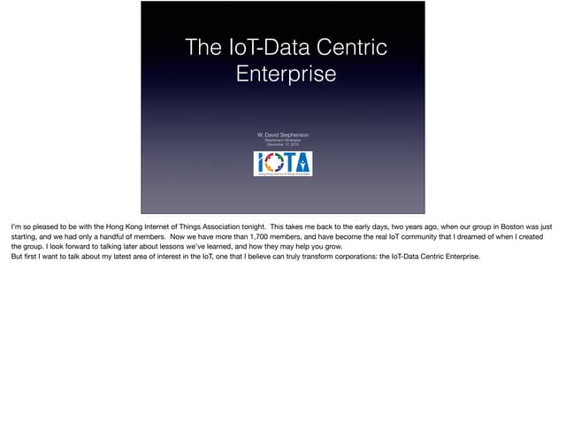 IoT as hub of cyclical organization