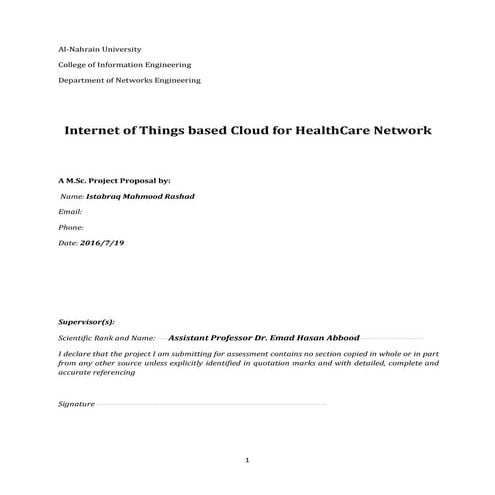 Interenet of Things Based Cloud for Healthcare Network