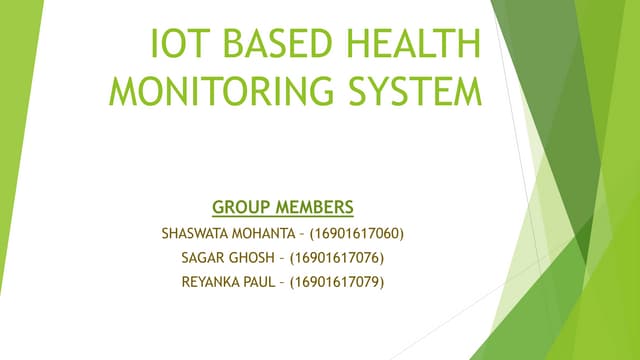 Iot based health monitoring system