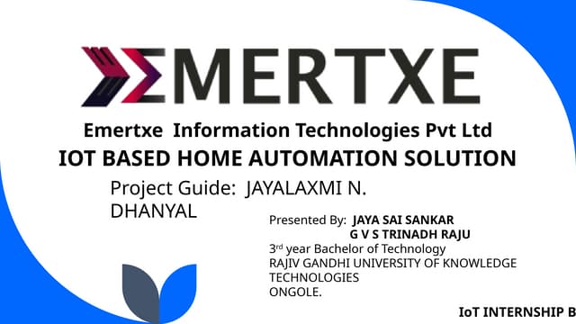 An IoT BASED HOME AUTOMATION SOLUTION.pptx