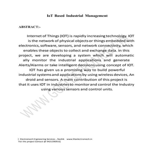 Io t based industrial management