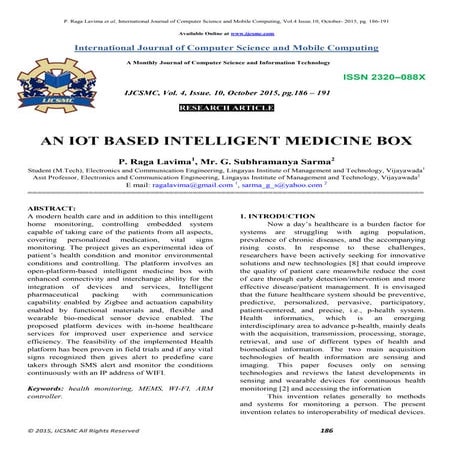 Iot based intelligent medicine box 1