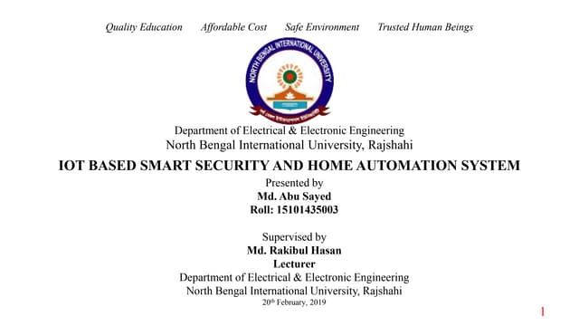 Internet of Things (IoT) Based Smart Security & Home Automation System.