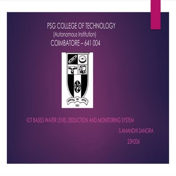 IOT BASED WATER LEVEL DEDUCTION AND MONITORING SYSTEM.pptx