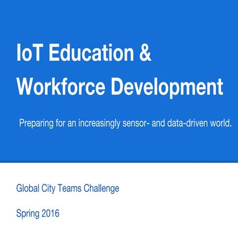 IoT Education & Workforce Development